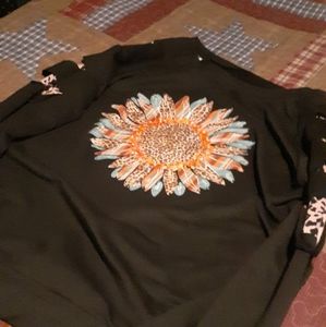 Womens sunflower sweatshirt
